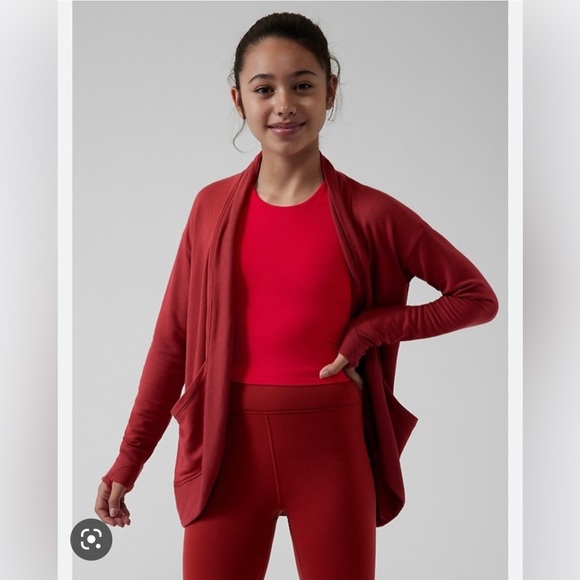 Athleta Other - ATHLETA GIRL WRAP N-ROLL Dark Maroon SWEATSHIRT CARDIGAN XL NWOT